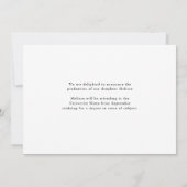 Minimalistisches Skript Sie tat es Abschluss Foto Ankündigung (Rückseite)