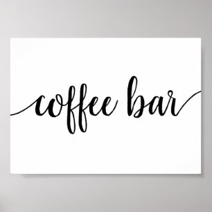 Minimalistisches Skript   Signatur für den Kaffee  Poster