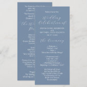 Minimalistisches Skript Staubblau Hochzeitsprogram Programm (Vorne/Hinten)