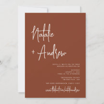 Minimalistisches Skript Terracotta Virtual Wedding