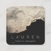 Minimalistisches Skript Texturierte Gold-Visitenka Quadratische Visitenkarte (Vorderseite)