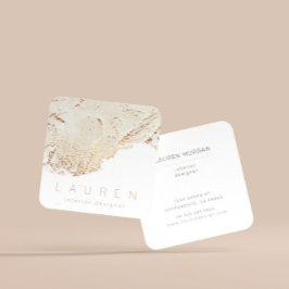 Minimalistisches Skript texturierte Gold-Visitenka Quadratische Visitenkarte