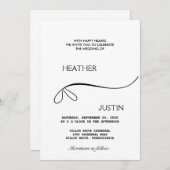 Minimalistisches Skript Traditionelle Einladung zu (Vorne/Hinten)