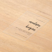 Minimalistisches Skript und Chic | Hochzeit Acryleinladungen (Ablage )