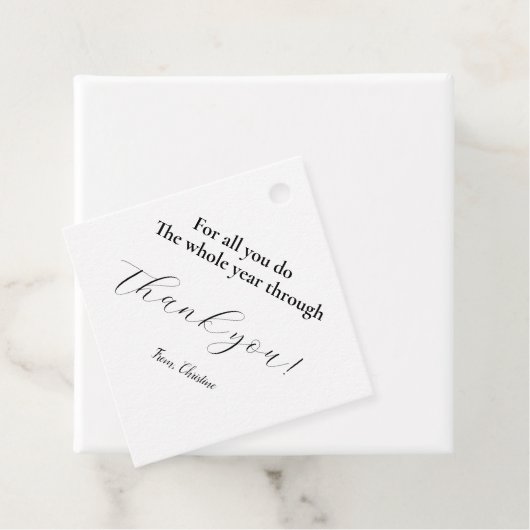 Minimalistisches Skript Vielen Dank für Ihre Anerk Geschenkanhänger (Beispiel)