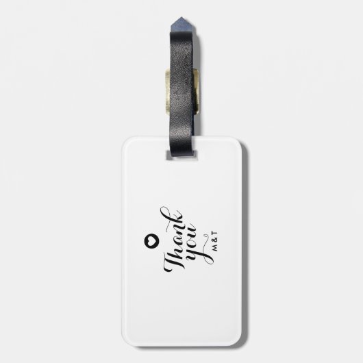 Minimalistisches Skript Vielen Dank für Ihre Hochz Gepäckanhänger (Rückseite vertikal)