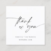 Minimalistisches Skript Vielen Dank Herzkauf Coupo Quadratische Visitenkarte (Vorderseite)