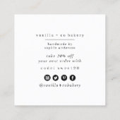 Minimalistisches Skript Vielen Dank Herzkauf Coupo Quadratische Visitenkarte (Rückseite)