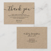 Minimalistisches Skript Vielen Dank Kraft Business Visitenkarte (Vorne/Hinten)