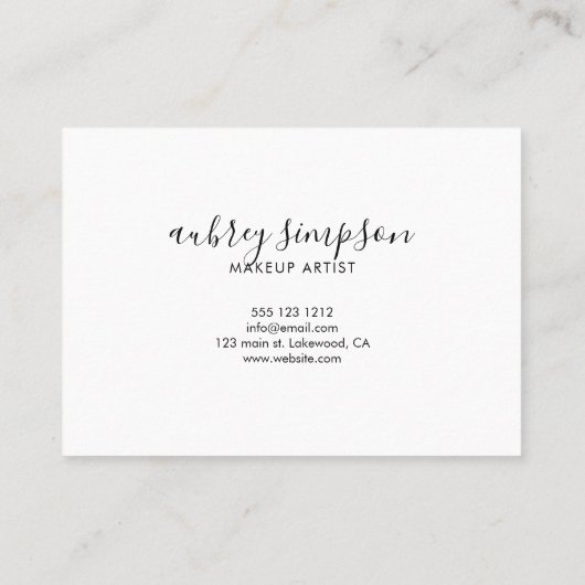 Minimalistisches Skript Vielen Dank White Visitenkarte (Rückseite)