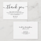 Minimalistisches Skript Vielen Dank White Visitenkarte (Vorne/Hinten)