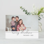 Minimalistisches Skript Weihnachtskarten Ankündigung (Stehend Vorderseite)