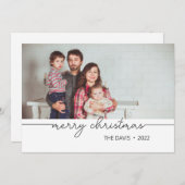 Minimalistisches Skript Weihnachtskarten Ankündigung (Vorne/Hinten)