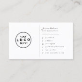 Minimalistisches Skript Weißes Markenzeichen für U Visitenkarte (Vorderseite)