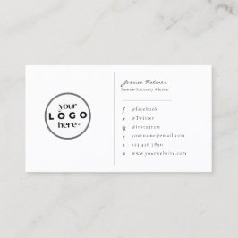 Minimalistisches Skript Weißes Markenzeichen für U Visitenkarte