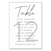 Minimalistisches Skript - White Wedding Seating Ch Tischnummer (Vorderseite)
