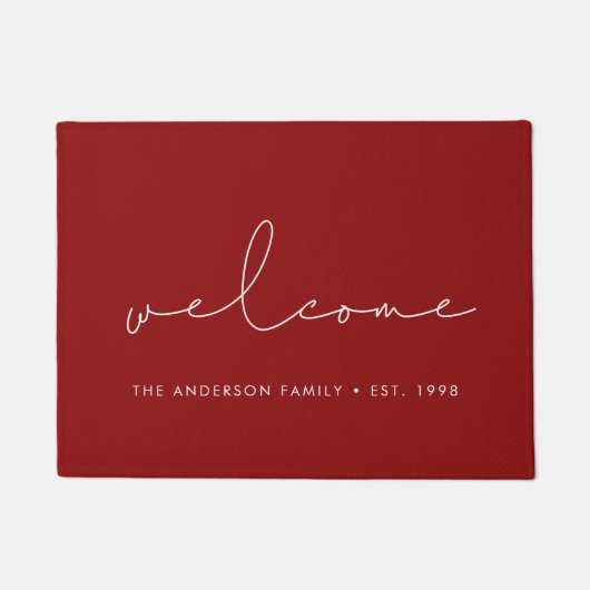 Minimalistisches Skript - Willkommen Fußmatte (Vorderseite)