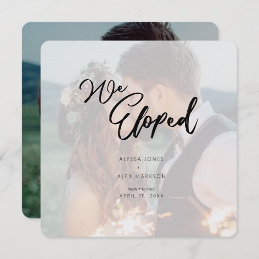 Minimalistisches Skript Wir haben Hochzeitsankündi Save The Date (Vorne/Hinten)