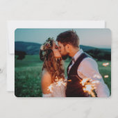 Minimalistisches Skript Wir haben Hochzeitsankündi Save The Date (Rückseite)