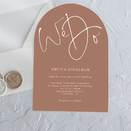 Minimalistisches Skript wir Hochzeit weich braun Acryleinladungen