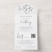 Minimalistisches Skript wir machen QR-Code Hochzei All In One Einladung (Innen)