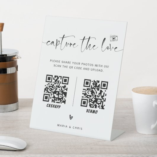 Minimalistisches Skriptaufzeichnen Liebe QR-Code H Sockelschild (In SItu)