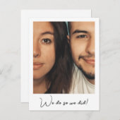 Minimalistisches Skriptbenutzerdefiniertes Foto Ankündigungspostkarte (Vorne/Hinten)