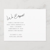 Minimalistisches Skriptbenutzerdefiniertes Foto Ankündigungspostkarte (Rückseite)