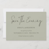 Minimalistisches Skriptblass Rettete den Abend Einladung (Vorderseite)