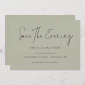 Minimalistisches Skriptblass Rettete den Abend Einladung (Vorne/Hinten)