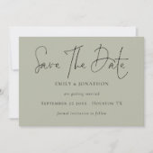 Minimalistisches Skriptbleichen Save the Date (Vorderseite)