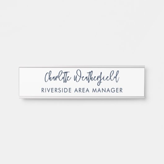 Minimalistisches Skriptfirmenpersonal Türschild (Vorderseite )