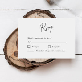 Minimalistisches Skriptformale Hochzeit RSVP Karte