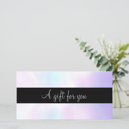 Minimalistisches Skriptgeschenkzertifikat (Stehend Vorderseite)