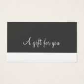 Minimalistisches Skriptgeschenkzertifikat (Vorderseite)