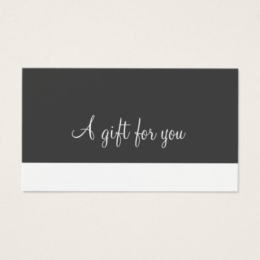 Minimalistisches Skriptgeschenkzertifikat (Vorderseite)