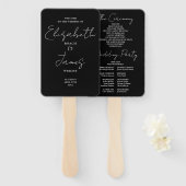 Minimalistisches Skripthochzeitsprogramm für Schwa Fächer (Vorne und Hinten)