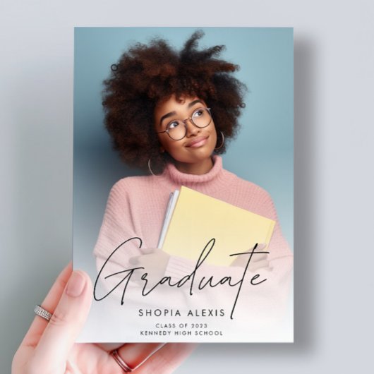 Minimalistisches SkriptOverlay Zwei-Foto-Abschluss Ankündigung