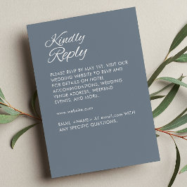 Minimalistisches Skriptschiefer-Grau-Hochzeit RSVP Karte