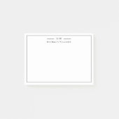 Minimalistisches Skriptschwarze Border Monogram Post-it Klebezettel (Vorderseite)