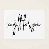 Minimalistisches Skriptweißes Geschenkzertifikat (Vorderseite)
