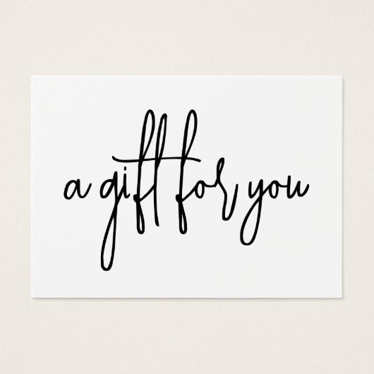Minimalistisches Skriptweißes Geschenkzertifikat (Vorderseite)