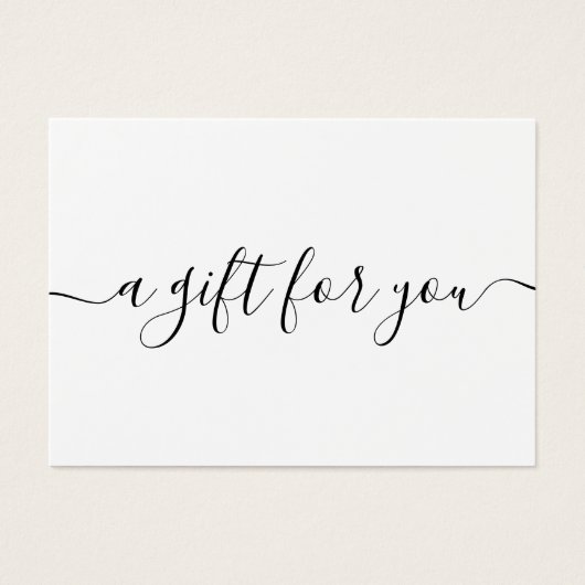 Minimalistisches Skriptweißes Geschenkzertifikat (Vorderseite)