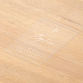 Minimalistisches Skriptweißes Taufen Acryleinladungen (Ablage )