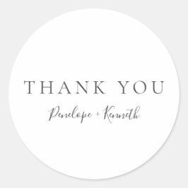 Minimalistisches SkriptWhite Moderne Hochzeit Runder Aufkleber