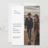 Minimalistisches Slim-Fotovorlage Hochzeitdatum Ge Save The Date (Vorderseite)