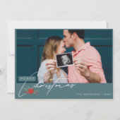 Minimalistisches Smarald Green Foto Weihnachten (Vorderseite)