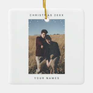 Minimalistisches Snowfall Foto Textsymbfilm Overla Keramikornament