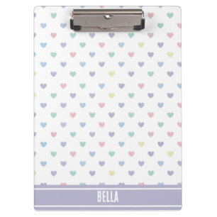 Minimalistisches Soft-Pastell-Herzmuster Personali Klemmbrett