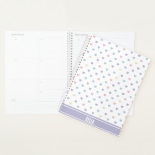 Minimalistisches Soft-Pastell-Herzmuster Personali Planer